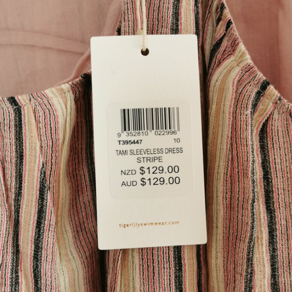 TIGERLILY Tami Cotton Stripe Ruffle Mini Slip Dress NWT RRP$129 - Picture 10 of 11